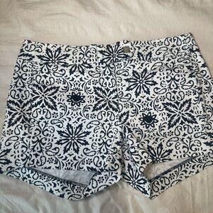 J. Crew Black and White Patterned Jean Shorts